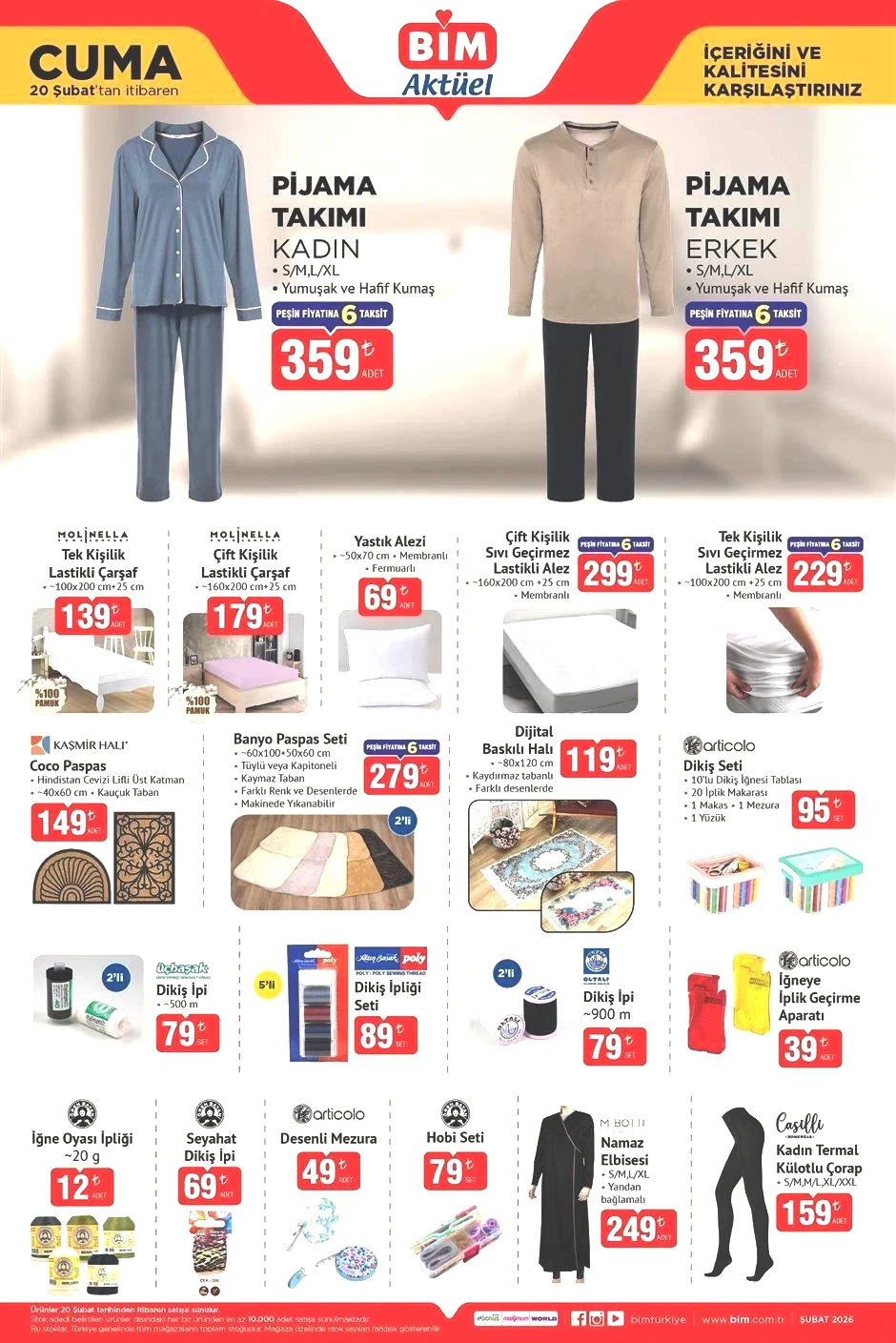 BİM 20 ŞUBAT CUMA AKTÜEL ÜRÜNLER KATALOĞU